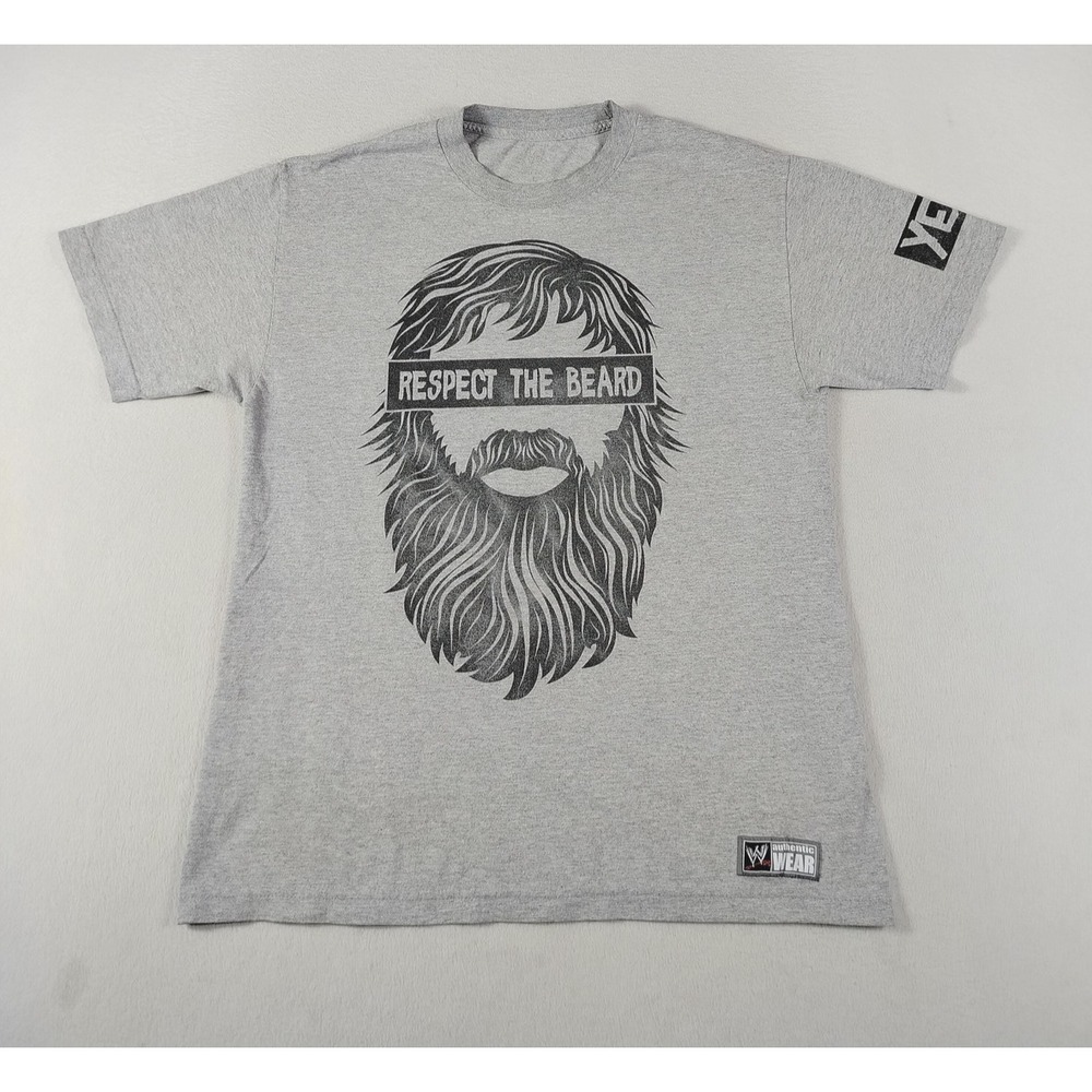 WWE Daniel Bryan Shirt Mens Large Gray Respect The Beard YES Wrestling Tee